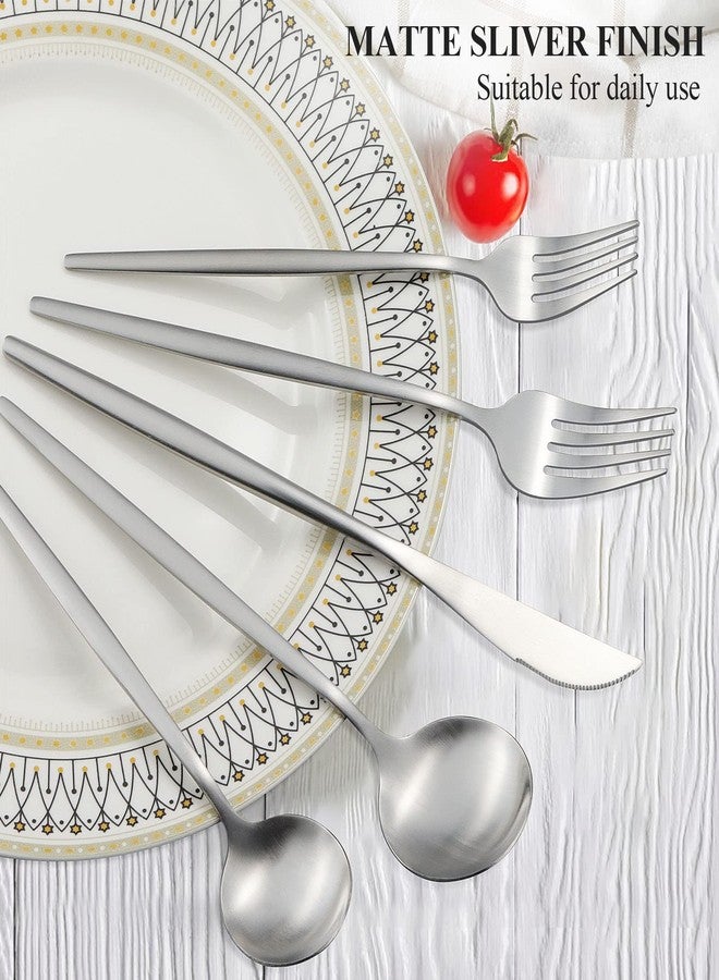 ROMAWARE Silverware Set for 8, 40 Piece Flatware Set, Cutlery Tableware set Include Spoons And Forks Set, Stainless Steel Utensil Set, Matte polished Finish, Dishwasher Safe - Image 3